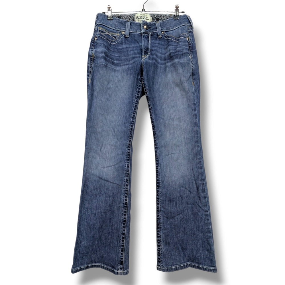 Ariat REAL Denim Womens 30R Medium Wash Bootcut Western Jeans Stretch Mid‎ Rise